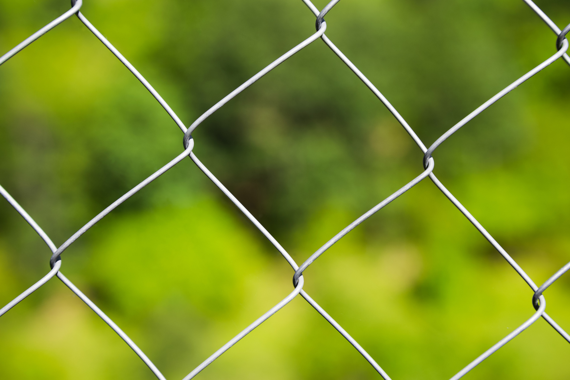 Detail of a diamond mesh wire fence